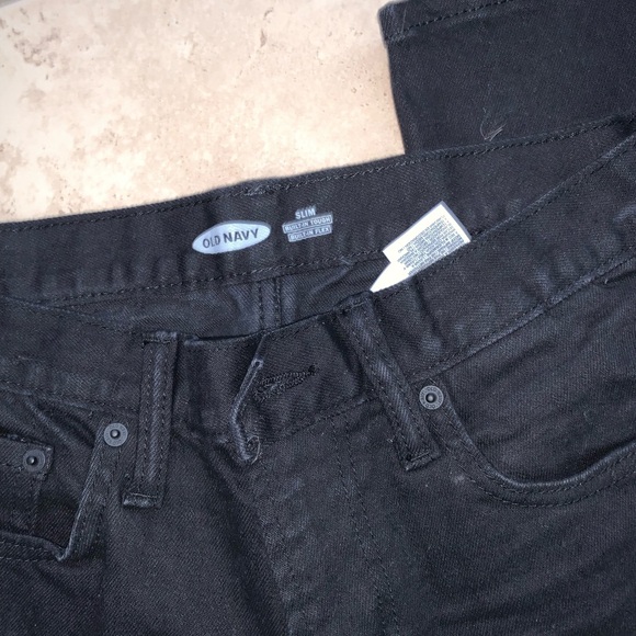 Old Navy straight built in tough 5 pocket pants , black , slight distress 29x30 - Picture 4 of 6